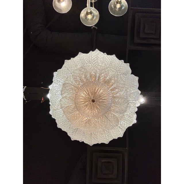 Early 21st Century Murano Granola Glass 2-Tier Leaf Form Flush Mount Chandelier For Sale - Image 5 of 8