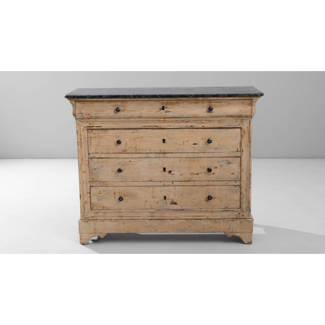 1880s French Wood Patinated Chest of Drawers With Marble Top For Sale - Image 18 of 18