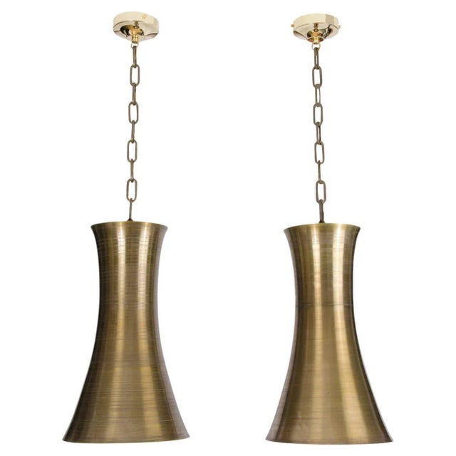 Bronze-Colored Hourglass Pendants, Set of 2 For Sale - Image 9 of 9