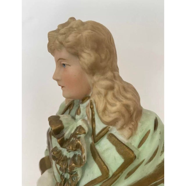 Ceramic Vintage Large Ceramic Handpainted Figurine Renaissance Style For Sale - Image 7 of 11