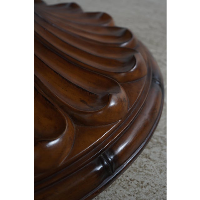 Wood Tommy Bahama Style Large Round Dining Room Table For Sale - Image 7 of 13