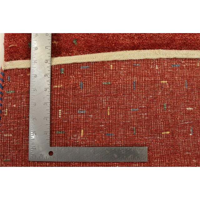 Gabbeh Runner 2’10” X 9’11” Red Wool Contemporary Hand-Knotted Oriental Rug For Sale - Image 13 of 13