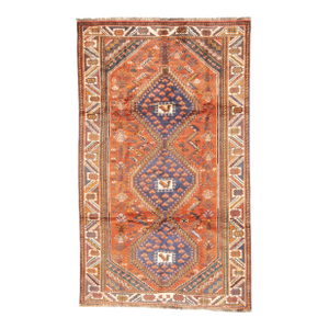 Semi-Antique Hand-Knotted Persian Qashqai Rug 5'3" X 8'8"