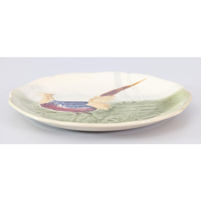 Farmhouse 19th Century French Choisy Le Roi Majolica Pheasant Plate For Sale - Image 3 of 7