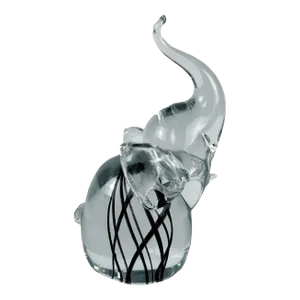 Vintage Italian Murano Sommerso Art Glass Elephant Sculpture