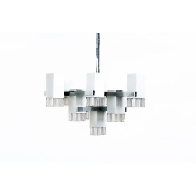 Mid-Century Modern Chandelier by Gaetano Sciolari, 1970s For Sale - Image 3 of 11