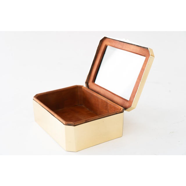 Brown Art Deco Jewelry Box with Cut Glass Vienna, Austria, 1920s For Sale - Image 8 of 14