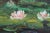Wood Vintage Impressionist Water Lilies Lily Pads Pond Oil Painting on Canvas 40" For Sale - Image 7 of 11