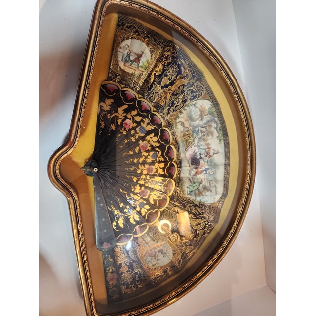 Wood Antique 19th Century Lady's Fan Framed and Mounted For Sale - Image 7 of 12
