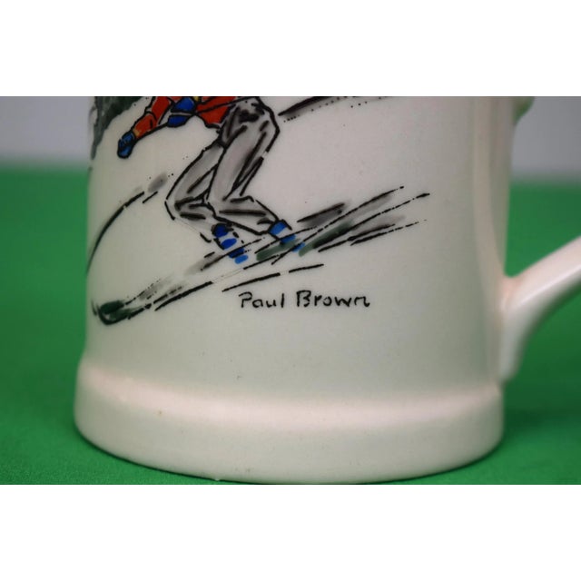 Traditional Mid 20th Century Paul Brown X Brooks Brothers Ceramic Mug With Alpine Skier Scene For Sale - Image 3 of 5