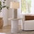 Studded Side Table, White Washed Wood The casual, clean finish of these sand-blasted mango wood tables lightens and...