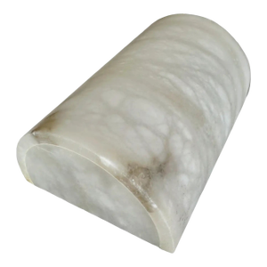 Single Half Cylinder White Alabaster Minimalist Wall Light Sconce
