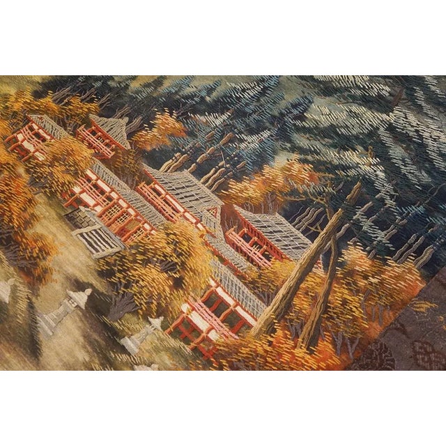 1920s Artistic Antique Scenic Pictorial Antique Chinese Textile Art Tapestry For Sale - Image 9 of 9