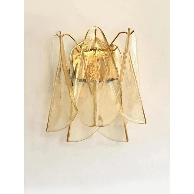 Amber Rondini Murano Glass Gold Wall Sconces by Simoeng, Set of 2 For Sale - Image 4 of 10