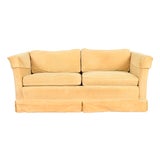 Baker Furniture Style Modern Mohair Velvet Tuxedo Sofa or Loveseat For Sale