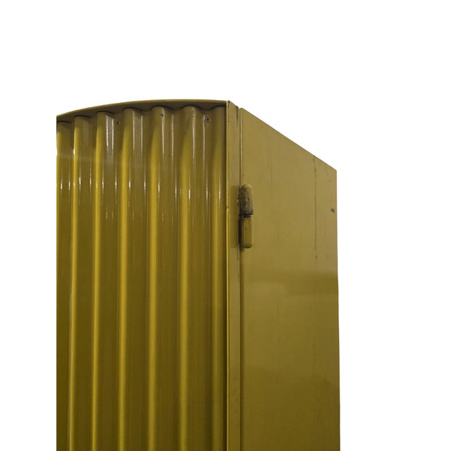 1970s Vintage Industrial Office Cabinet in Yellow Lacquered Steel, 1970s For Sale - Image 5 of 8
