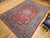 Vintage Room Size Persian Isfahan Rug, Handwoven Floral Pattern, Red & Blue, 9’ X 12’ For Sale - Image 4 of 12