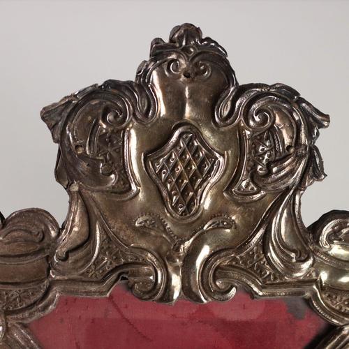 Italian Altar Card Frame in Silvered Metal For Sale - Image 3 of 8