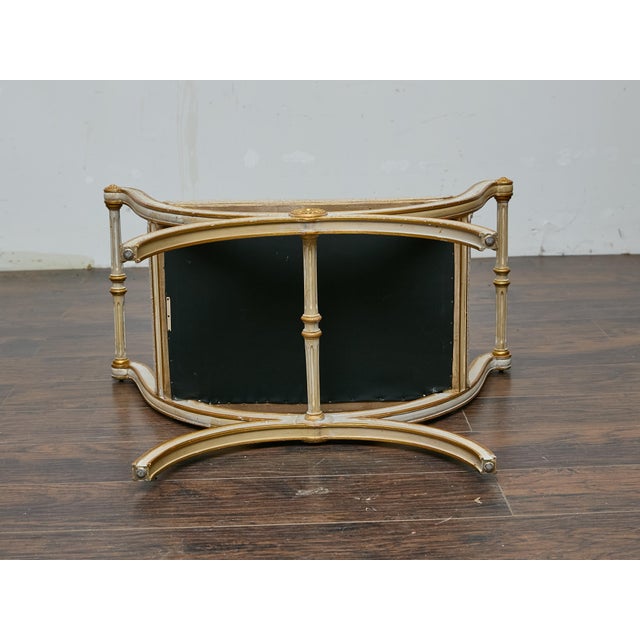 French Neoclassical Style Curule Stool, Gilded Wood and Upholstered Seat For Sale - Image 11 of 12