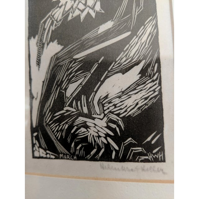 Early 20th Century Abstract Linocut Pencil Signed by Helen West Heller For Sale - Image 4 of 9