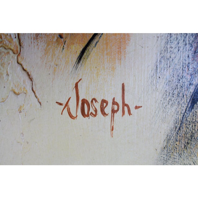 Wood Vintage Framed Tiger Painting on Board For Sale - Image 7 of 12