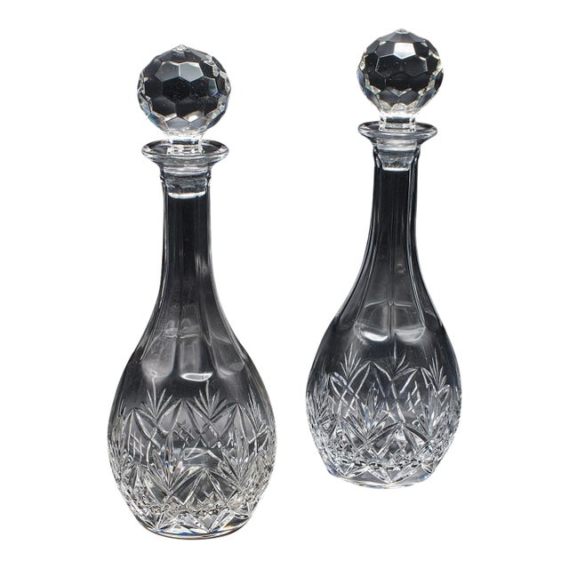 Pair of Vintage Spirit Decanters, English, Cut Glass, Liqueur Bottle, Port, Gin For Sale