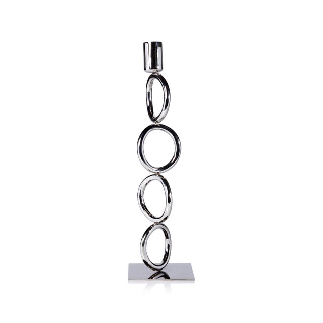 Contemporary Circa Metal Taper Candle Holder, 14" For Sale - Image 3 of 3
