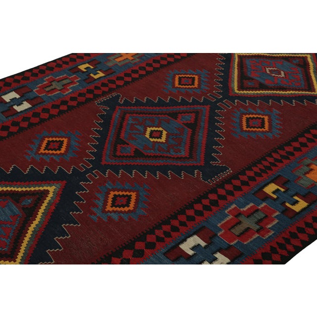 Rug & Kilim 1950s Vintage Tribal Kilim Rug in Red With Polychromatic Patterns by Rug & Kilim For Sale - Image 4 of 7