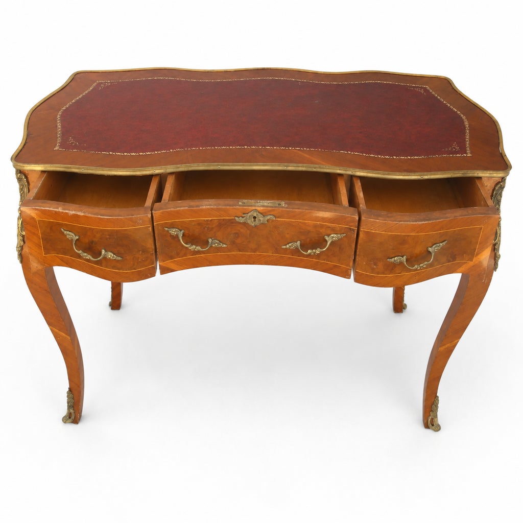 Vintage French Louis XV–Style Leather-Top Ladies’ Writing Desk — view 10