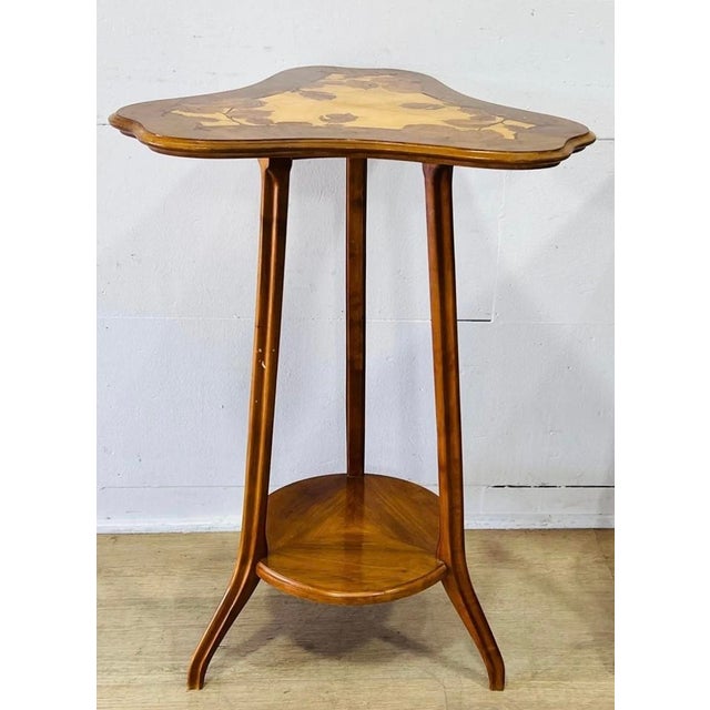 Louis Majorelle Art Nouveau Side Table / Boudoir Table Marquetry Pair Available For Sale - Image 12 of 12