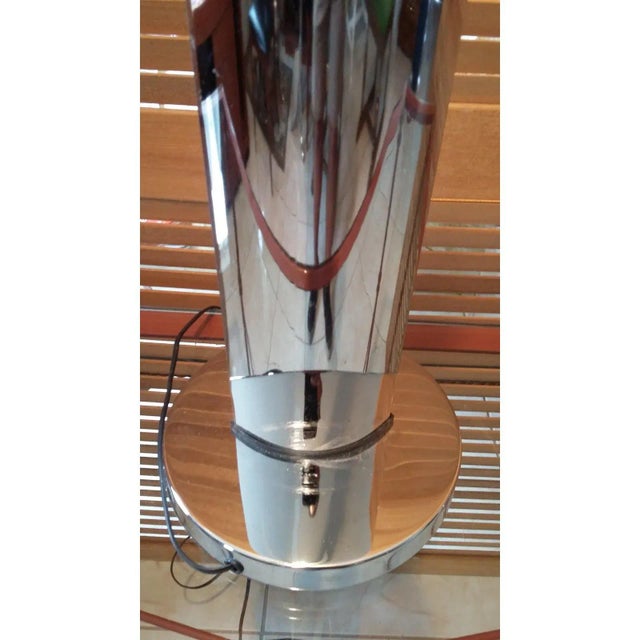 Mid-Century Chrome Flattened Cylinder Table Lamp by Prestige Products For Sale In Orlando - Image 6 of 13