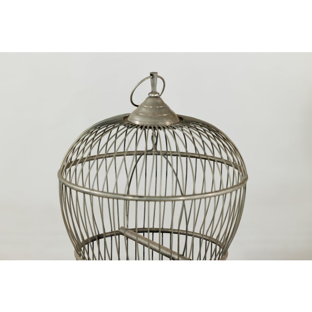 Antique Indian Brass Bird Cage with Montgolfière Form and Pierced Feet For Sale - Image 4 of 18