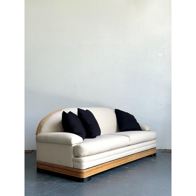 Vintage Stacked Reed Arched Sofa For Sale - Image 15 of 18
