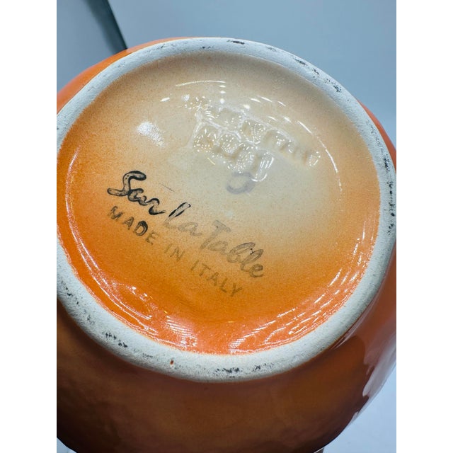 Italian Vintage Ceramic Orange Teapot For Sale - Image 4 of 7