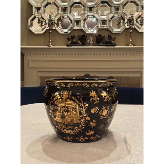 Large Scale 12” Regency Style Cache Pot in the Manner of Versace For Sale - Image 9 of 14
