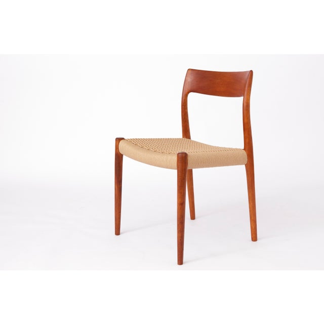 Mid-Century Modern Model 77 and 57 Dining Chairs in Teak and Cord by Niels Otto (N. O.) Møller for j.l. Møllers, Denmark, 1960s, Set of 6 For Sale - Image 4 of 8