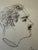 Signed self-portrait sketch of Romanian-born impressionist artist Dimitrie Berea drawn in pencil on June 22, 1955, during...