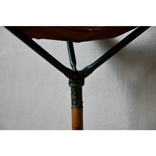20th Century English Hunting Walking Stick with Seat in Bamboo, Leather and Metal, 1960s For Sale - Image 10 of 13