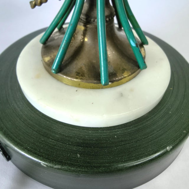 1950s Mid Century Modern Italian Tole Floral Table Lamp For Sale - Image 10 of 14