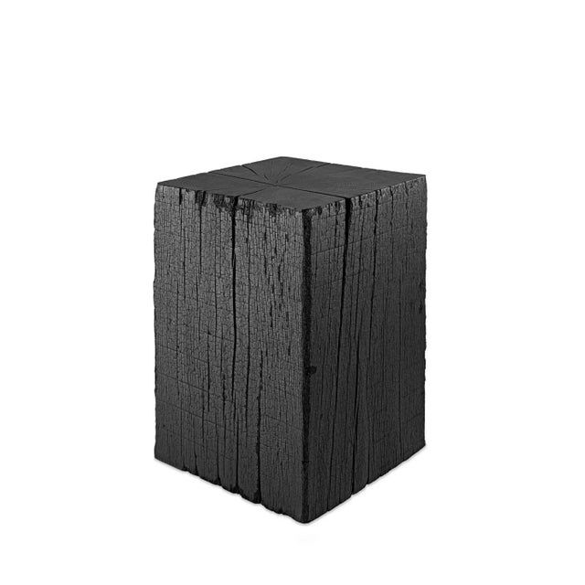 Giant Panda side table by Timbart Dimensions: D 30 x W 30 x H 45 cm Material: solid oak wood, Yakisugi fired surface....