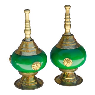 Handmade Moroccan Perfume Bottles, S/2 For Sale