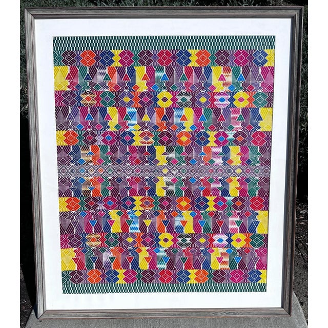 Vintage Anni Albers Style Geometric Hand Woven Textile Art Painting For Sale - Image 11 of 12
