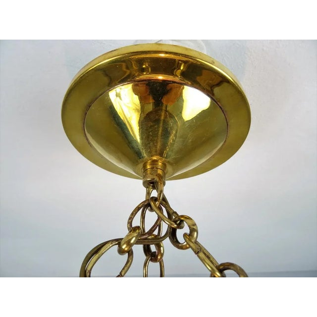 Art Nouveau Ceiling Lamp in Polished Brass For Sale - Image 5 of 11