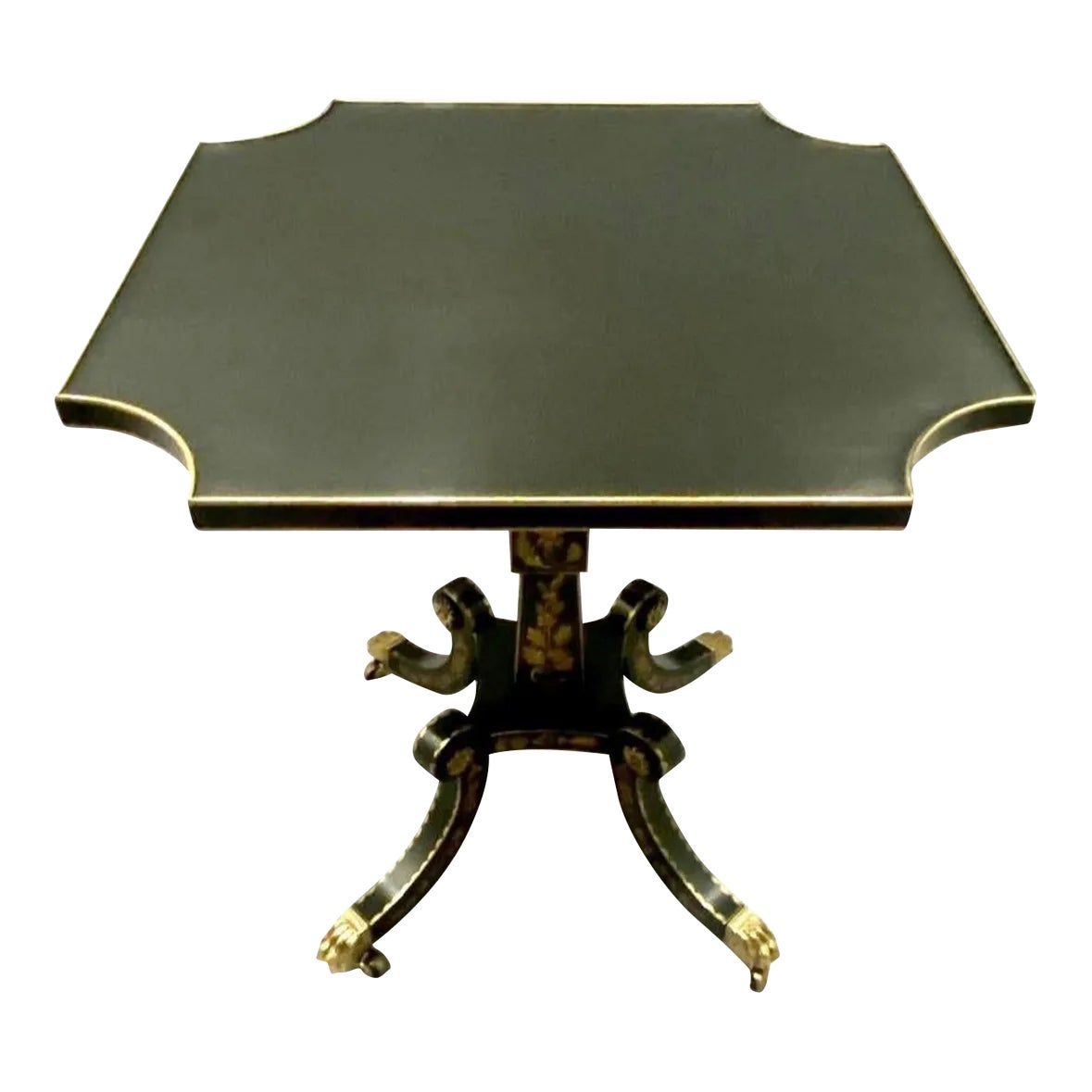 1990's Ej Victor Furniture Newport Historic Collection Ebonized Side