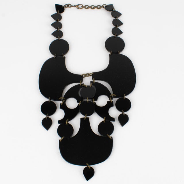 Missoni Italy Important Acrylic Lucite Geometric Bib Necklace For Sale In Atlanta - Image 6 of 11