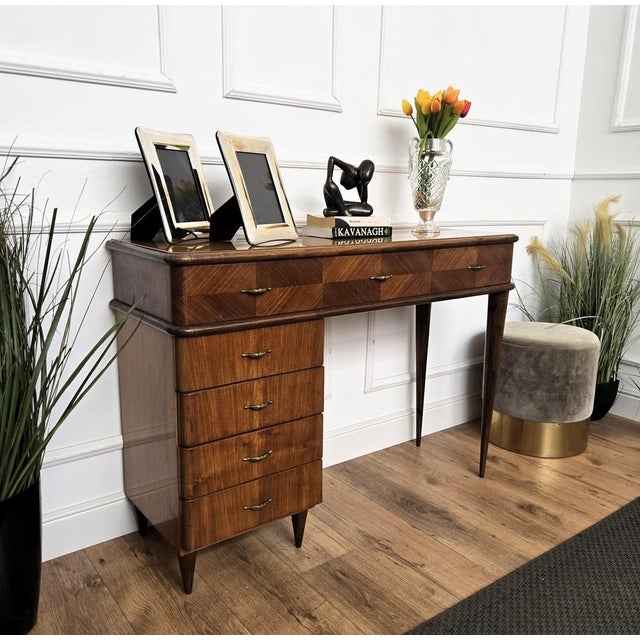 Very elegant and refined Italian Mid-Century Modern design console side table ideal as small desk as well as vanity...
