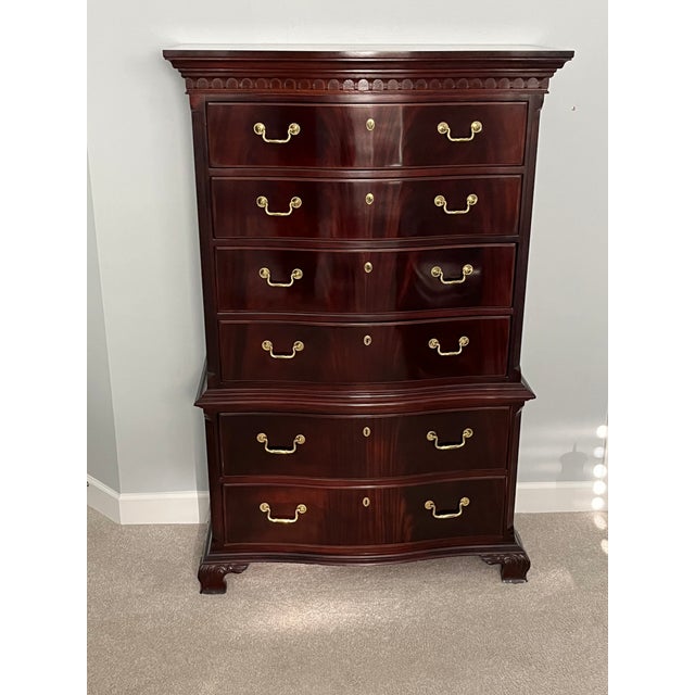 1990s Thomasville Flame Mahogany Tall Chest on Chest Chairish