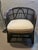 Pair of Rattan and Bamboo Barrel Back Armchairs With Cream Cushions For Sale - Image 10 of 11