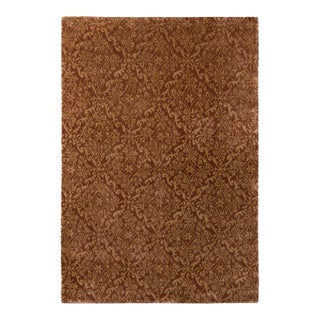 Classic European Style Rug in All Over Brown, Gold Floral Pattern by Rug & Kilim For Sale