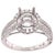 18 Karat White Gold Round Engagement Ring Setting Diamond Halo and Two Row Band For Sale - Image 9 of 11